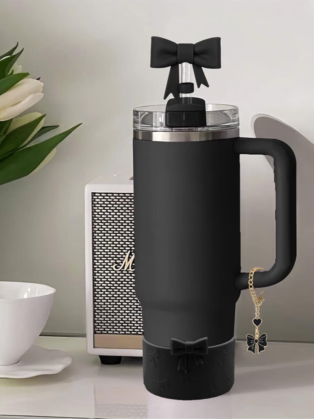 Bow Tumbler Accessory Set | Black - Picture 2 of 5